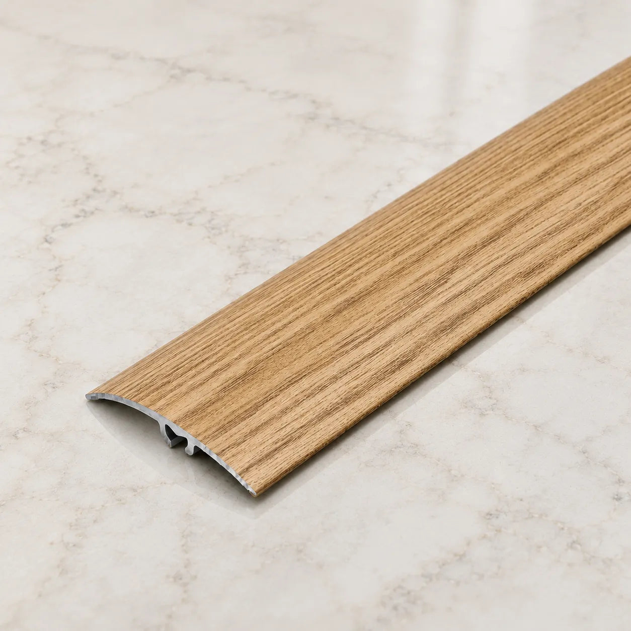 50mm Wood Effect Aluminium Door Threshold Strip in Sandy Oak